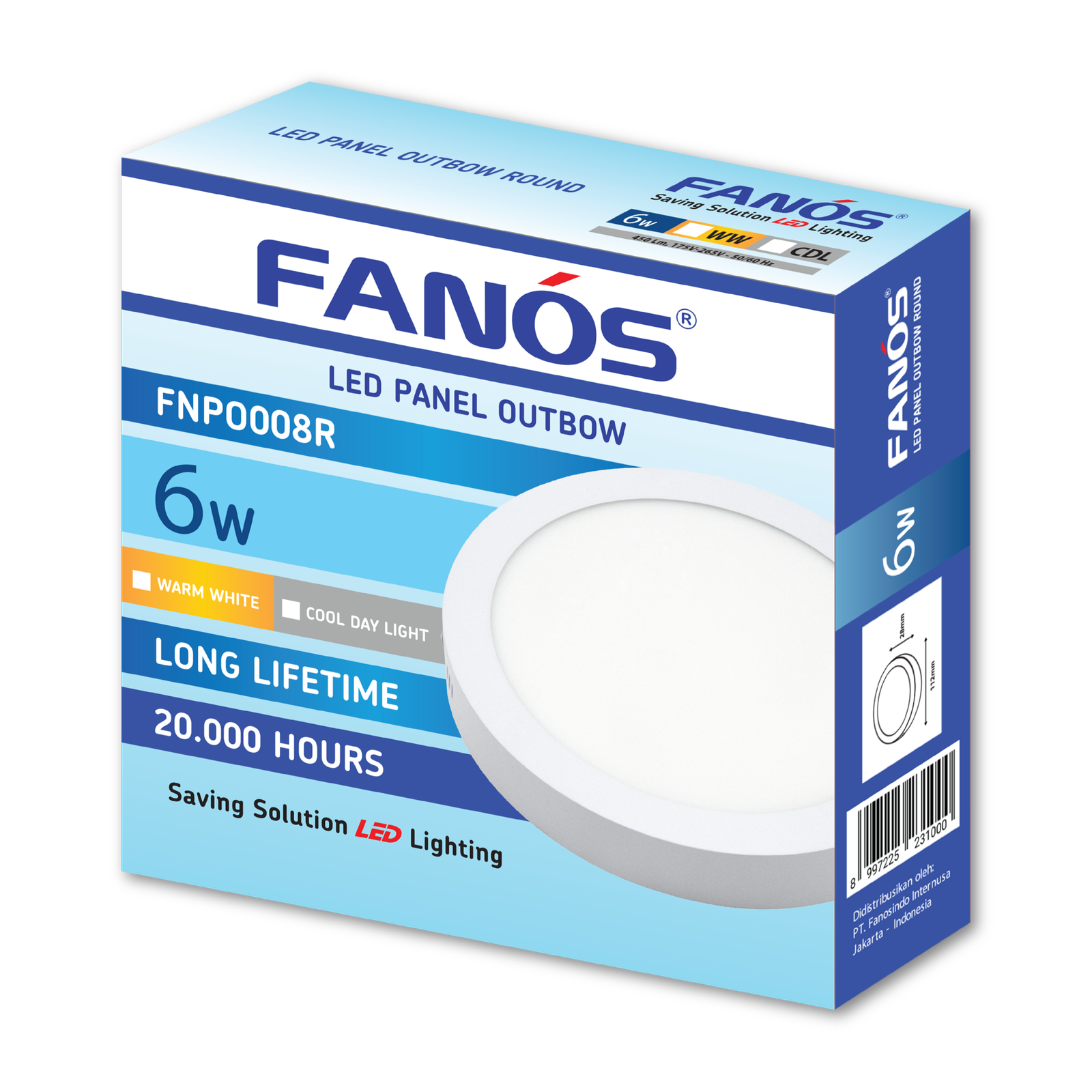 Panel Outbow Round 6W 3000K / 6500K