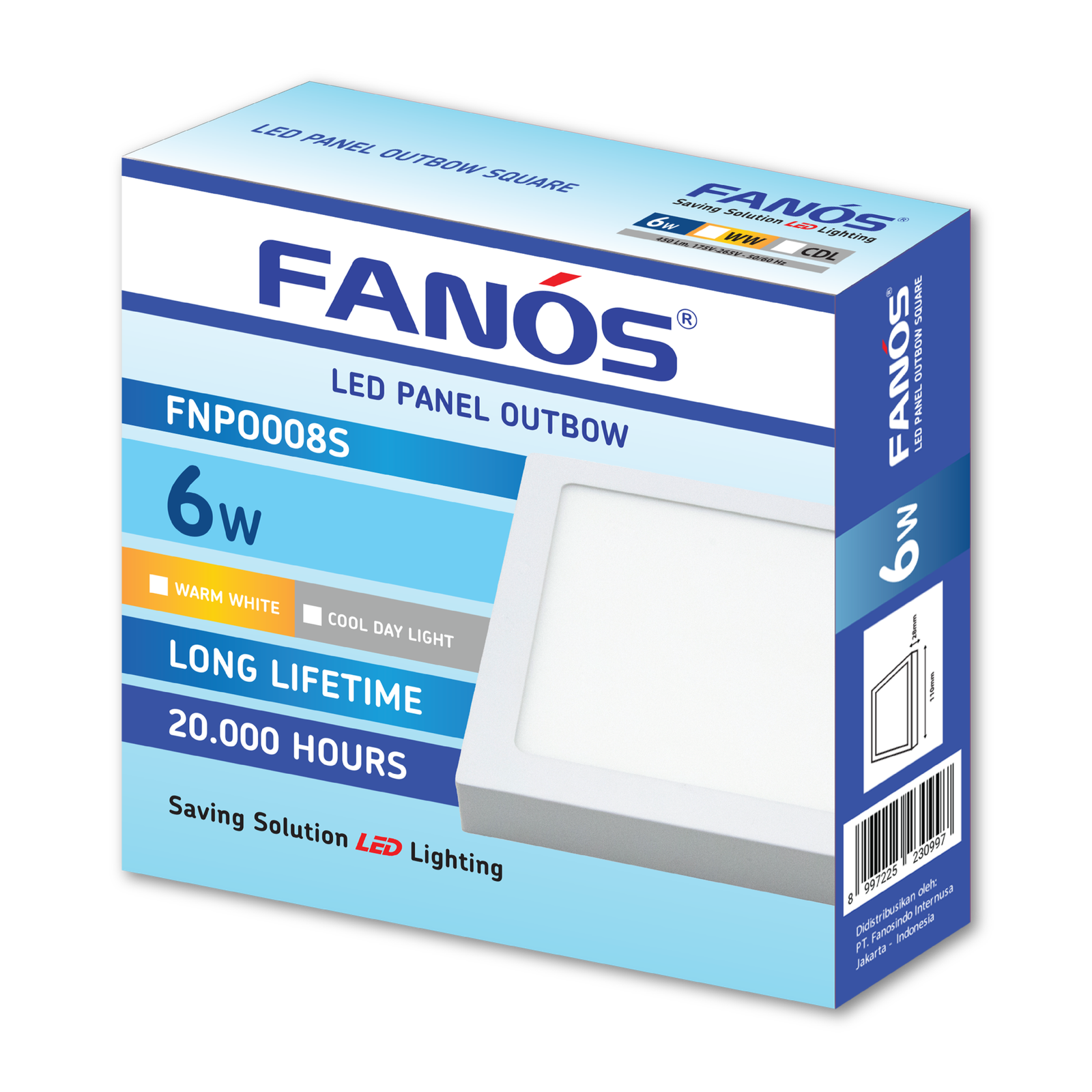Panel Outbow Square 6W 3000K / 6500K